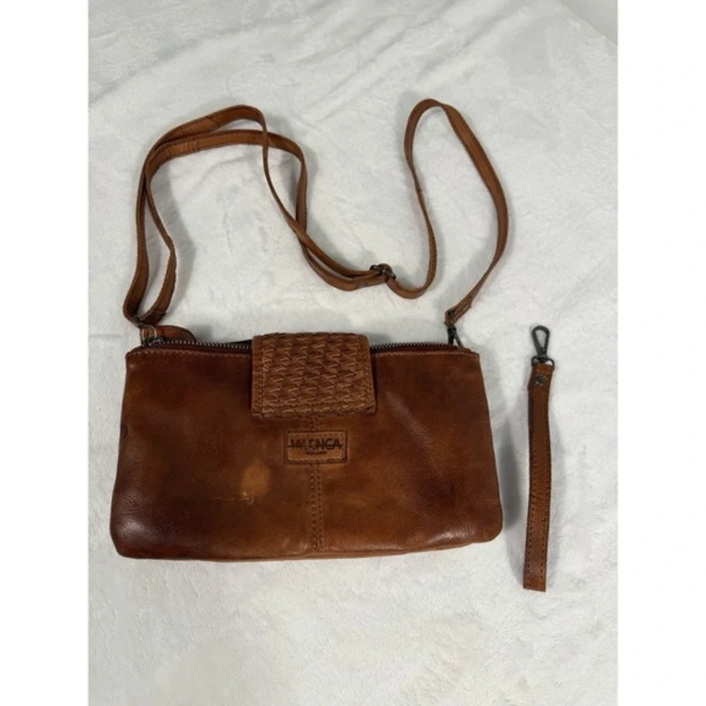 Vilenca Holland‎  British Tan Whiskey Brown Leather  Wristlet Wallet Crossbody